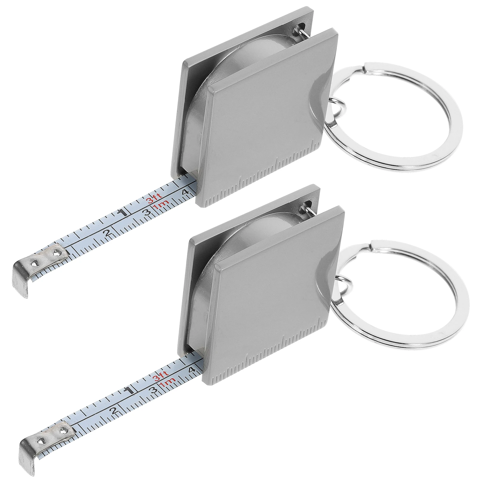 

2 Pcs Metal Measuring Tape Keychain Small Metric Measure Backpack Body Retractable Tapes Travel