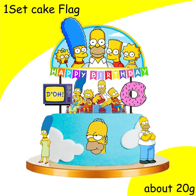 Simpsons Disposable Decorations Sets of Napkins Plates for Birthday Childrens Day Dinner Gather Baby Shower Farewell Dance Party