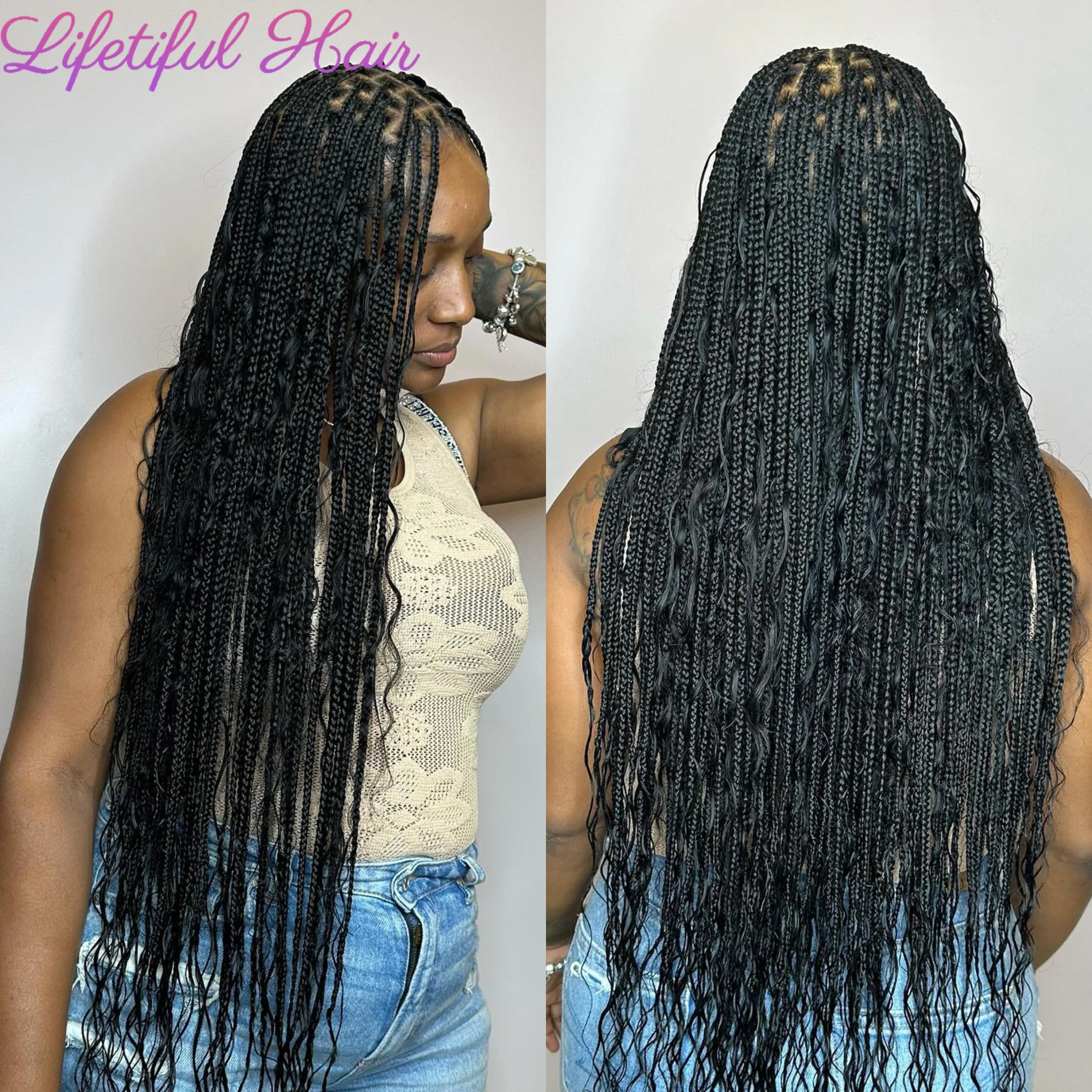 Extensions de Tresses Brésiliennes Naturelles Bouclées, Sans Trame, Deep Wave, Style Boho, en Vrac,