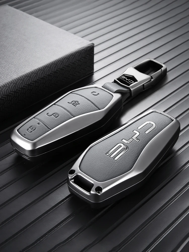 Autoschlüsselhülle für BYD Song Plus Dolphin Mini King Yuan Pro Autoschlüsselabdeckung SeaLion 6 7 Atto 8 2 3 Zinklegierung Vollabdeckung Zubehör – Detail 6