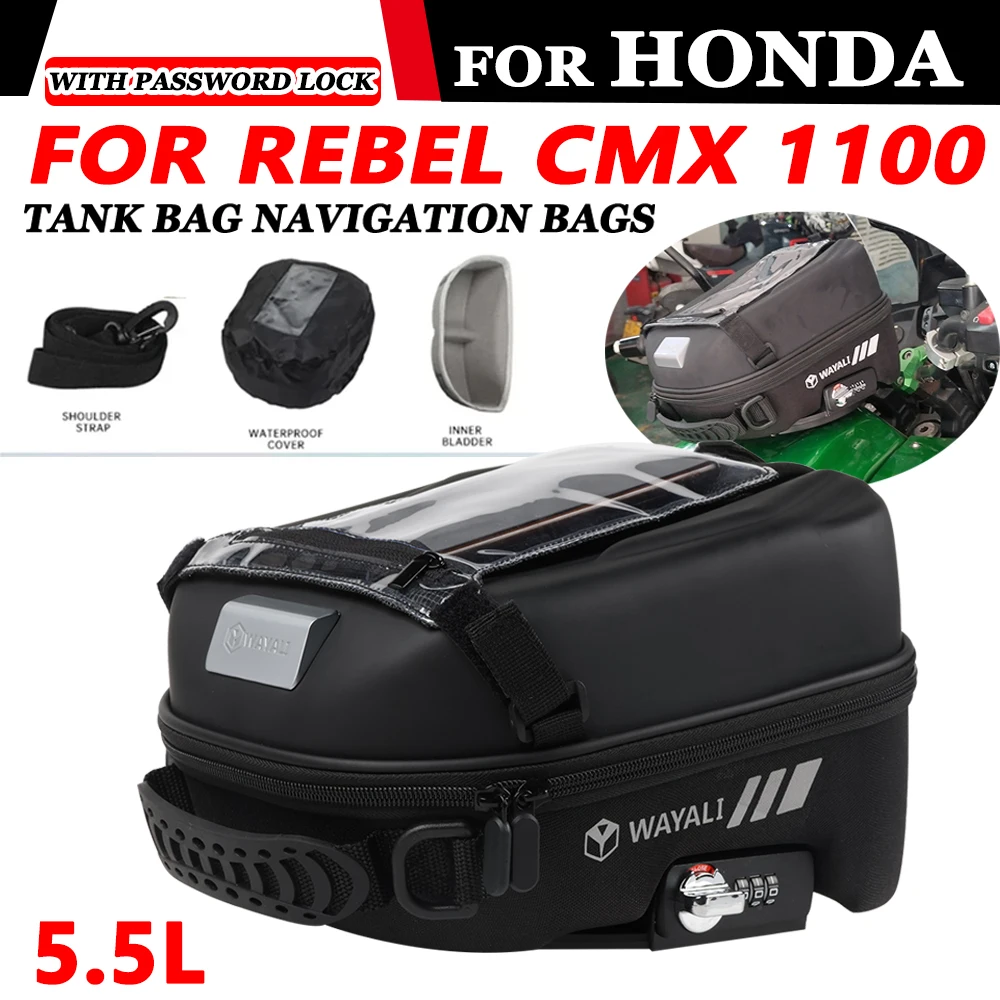 For HONDA Rebel CMX1100 CMX 1100 DCT 2021 2022 2023 2024 Fuel Tank Bag Touch Navigation Package Storage Bag With Password Lock