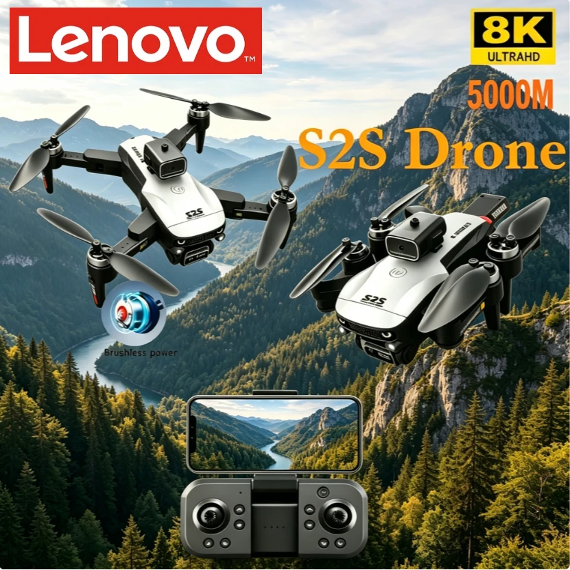 

Дрон Lenovo S2S GPS с двойной камерой 8K, всенаправленным обходом препятствий, бесщеточным двигателем, квадрокоптер для аэрофотосъемки, игрушка-дрон