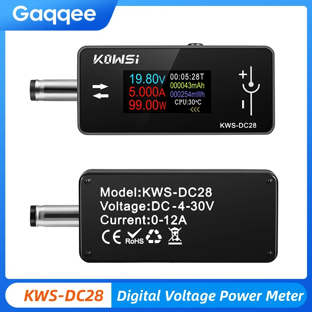 

Измеритель напряжения постоянного тока, тестер мощности, HD-дисплей, 0,96 дюйма, TFT, многофункциональный цифровой вольтметр, амперметр, DC4-30 В, 360 Вт