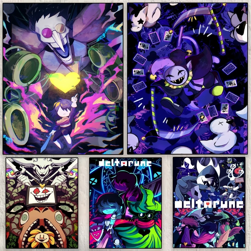 Game Deltarune Poster Perfect Sticker Self Adhesive Wall Art Designed for Home Office Dining Spaces
