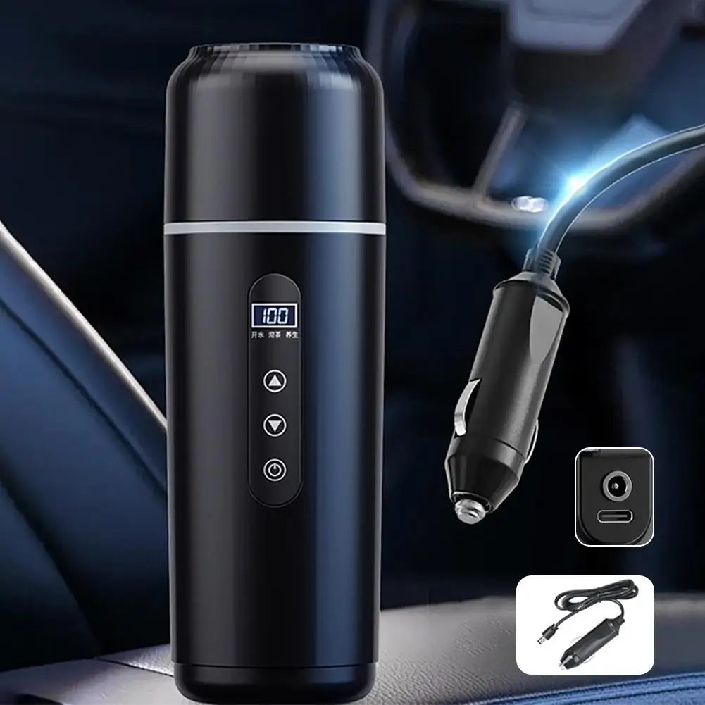 

Автомобильная чашка для кипящей воды 12 В/24 В, универсальная чашка для консервации с подогревом, 500 мл, встроенная USB-чашка для кипячения воды A5C1