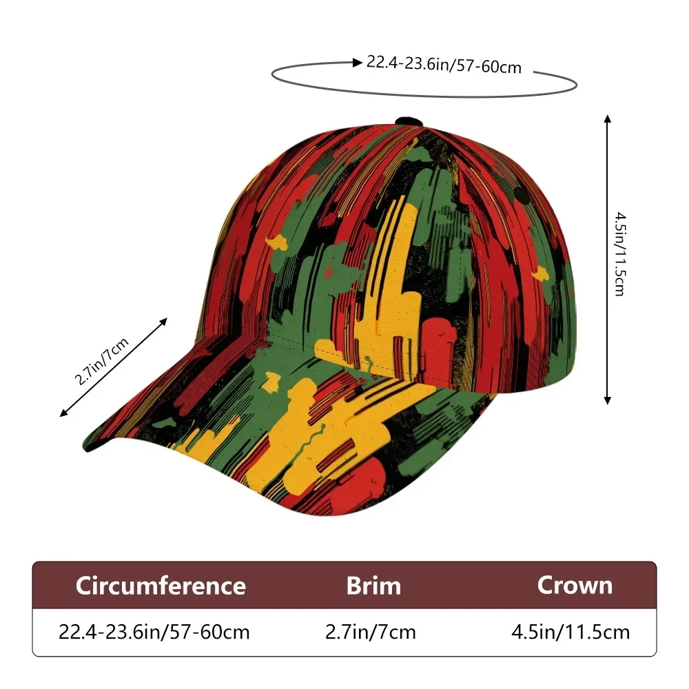 Customization Hats 1pc, Juneteenth Colorful Melg Vertical Drips Pattern Baseball Cap – Stylish And Trendy Duckbill Hat, Lightwei
