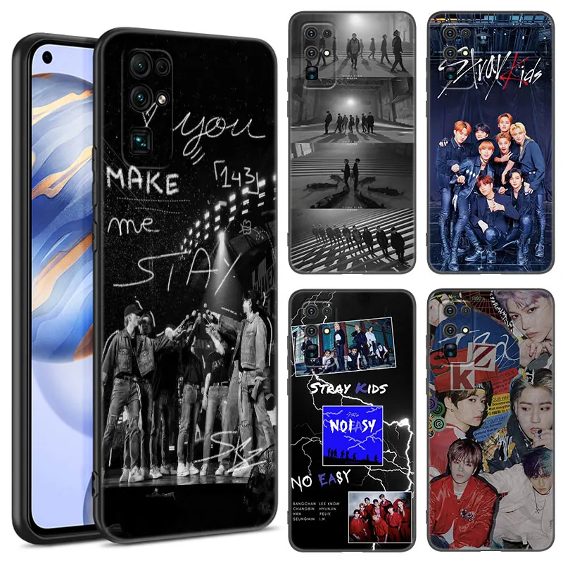 Kpop Stray Kids Black Silicone Phone Case For Honor 70 90 Lite X40 GT X50 i X5 + X6A X6S X7A X8A X8B X6 X7 X8 X9 4G X9A X9B 5G