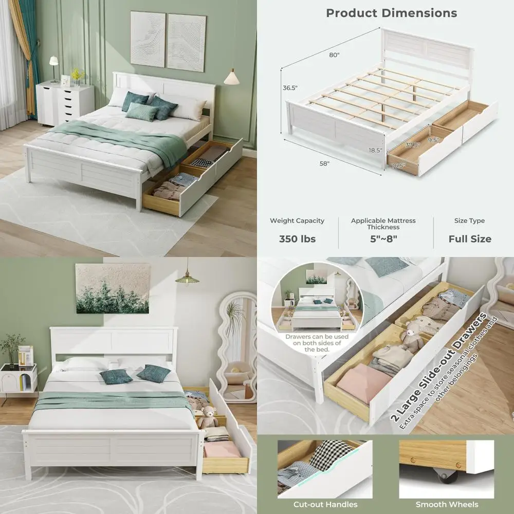 Solid Wood Full-Size Bed Frame with Storage Drawers – Real-Life Review After Six Months of Daily Use