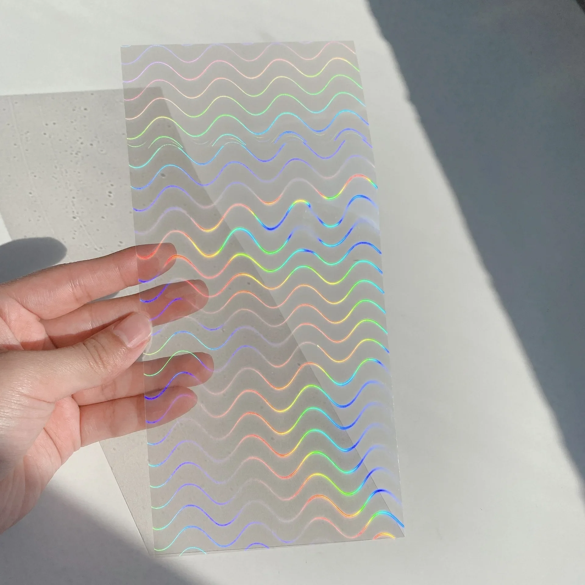 5 Sheets Shiny Laser Film Card Sticker Creative DIY Journal Scrapbooking Decoration Kawaii Stationery Collage Phone Stickers
