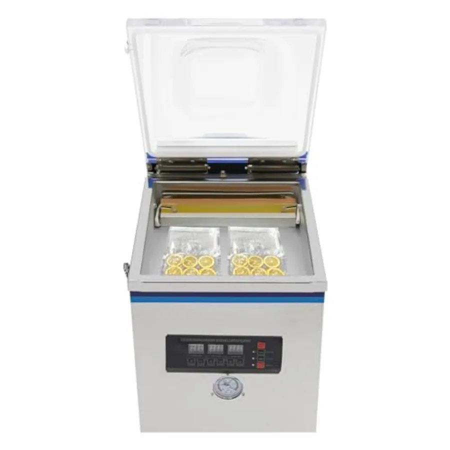 

Chamber Vacuum Sealer for home and commercial use, stainless steel body, silver, 360W power with 10.24 sealing bar ensures reli