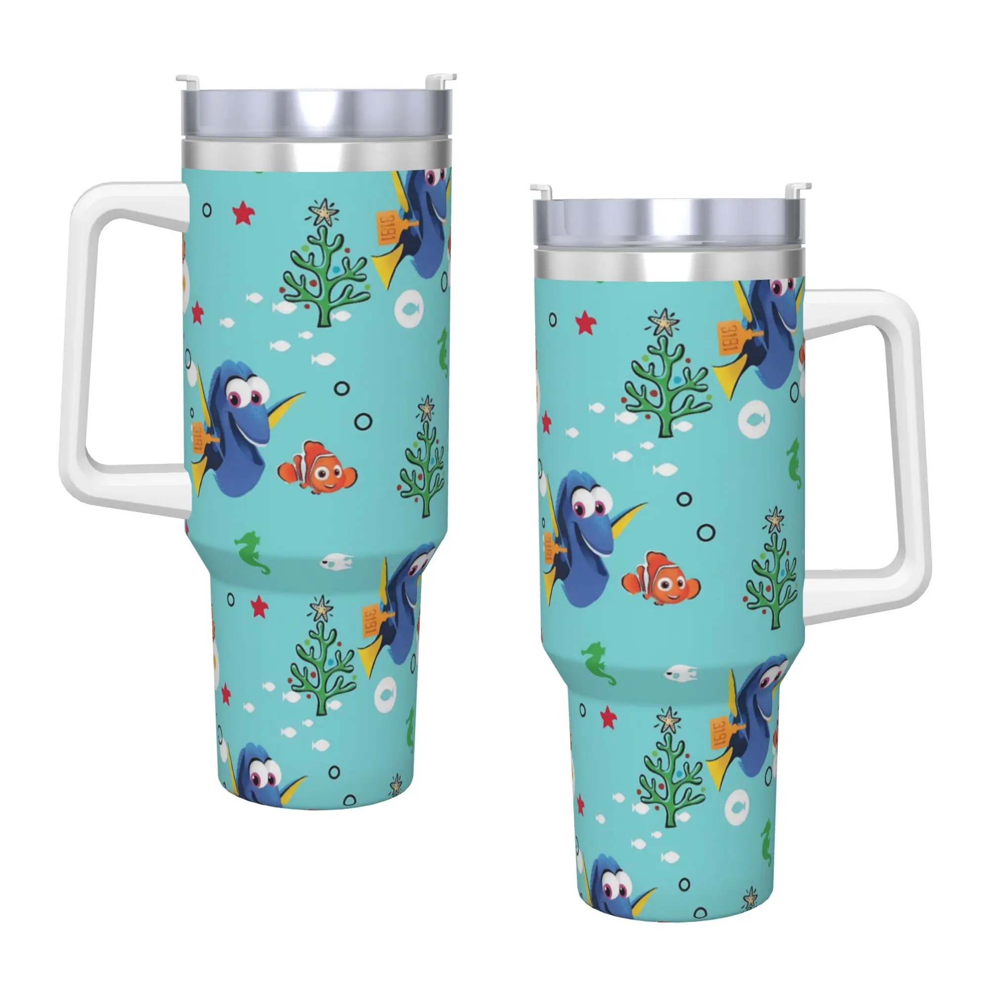 Custom Kawaii Finding Nemos Tumbler  Cold Drink Water Bottle Insulated Stainless Steel Thermal Cups Design Beach Car Mugs