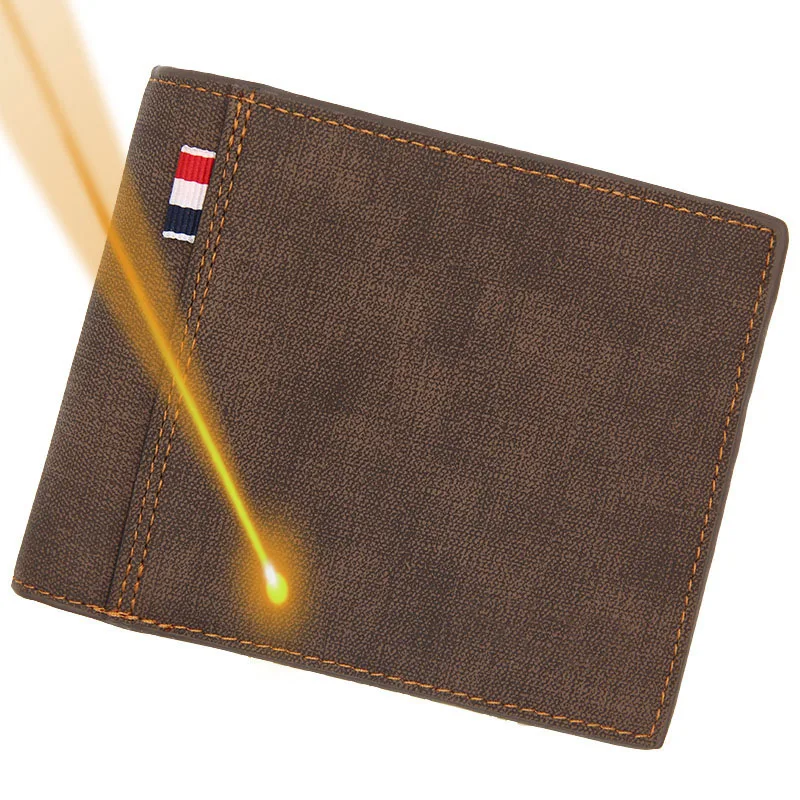Personalized Name Custom Men Wallets Card Holder Free Name Engraved Short Purses High Quality PU Frosted Leather Men's Wallet