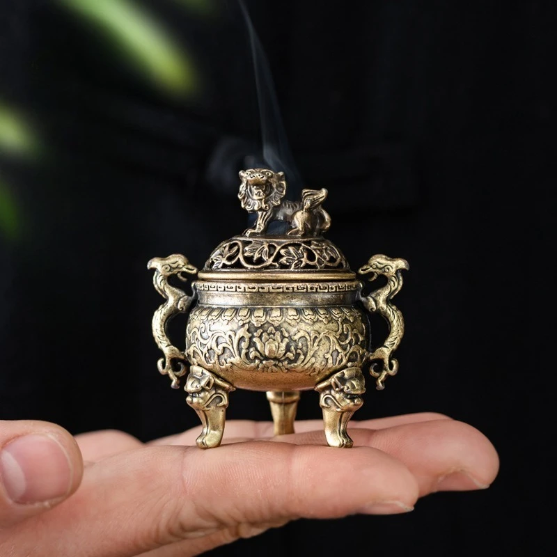 Magpie Lucky Incense Burner Metal Lotus Incense Burner Bowl Incense Holder With Handle Yoga Meditation Home Decor Ancient Style