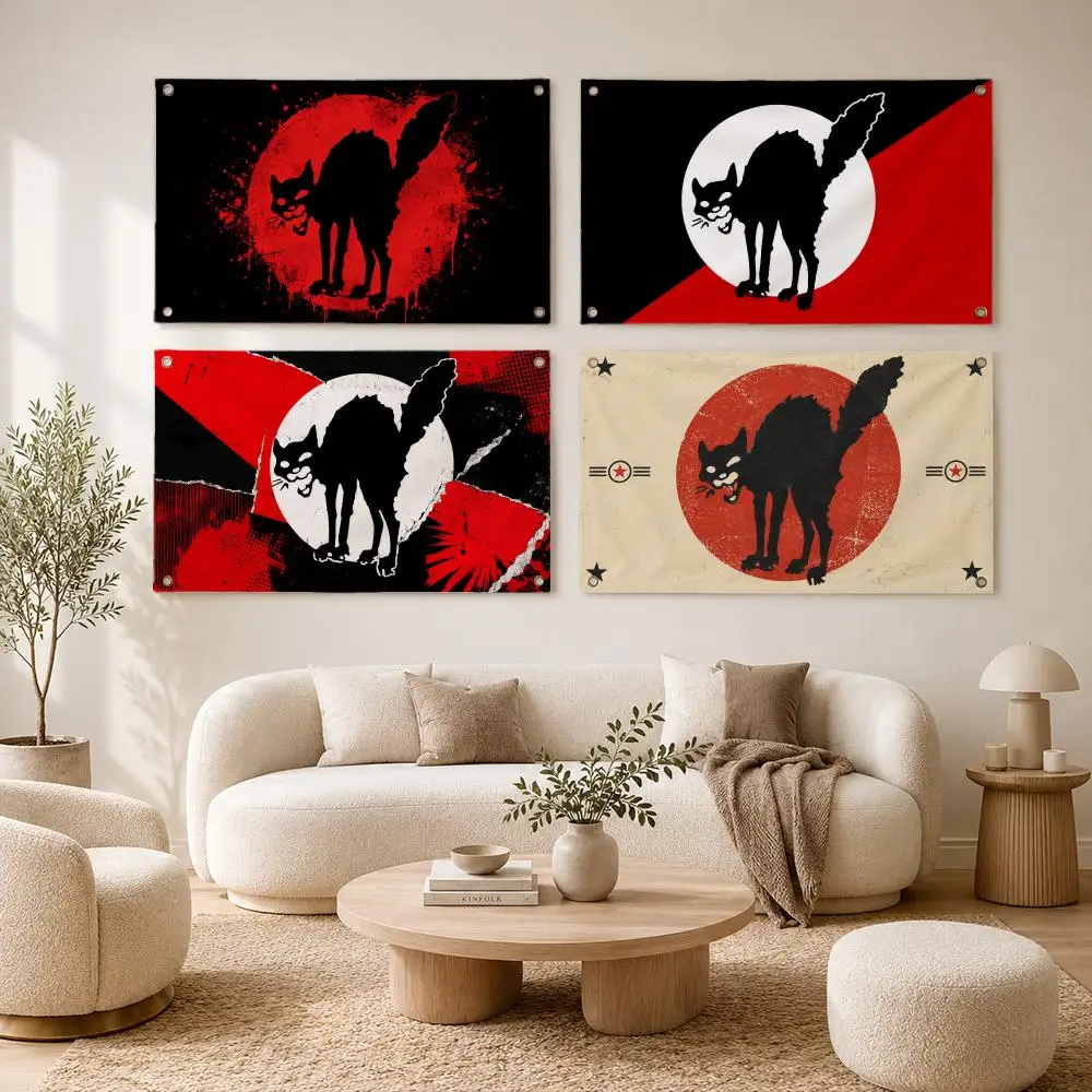 Symbol Anarchist Black Cat Flags flag For Decoration Outdoor Picnic Hanging Home Camping Party Banner