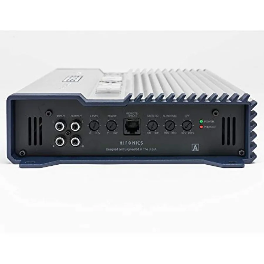 Car audio subwoofer amplifier, Class D, 1200W RMS, 1 Ohm, black, high-efficiency thermal management