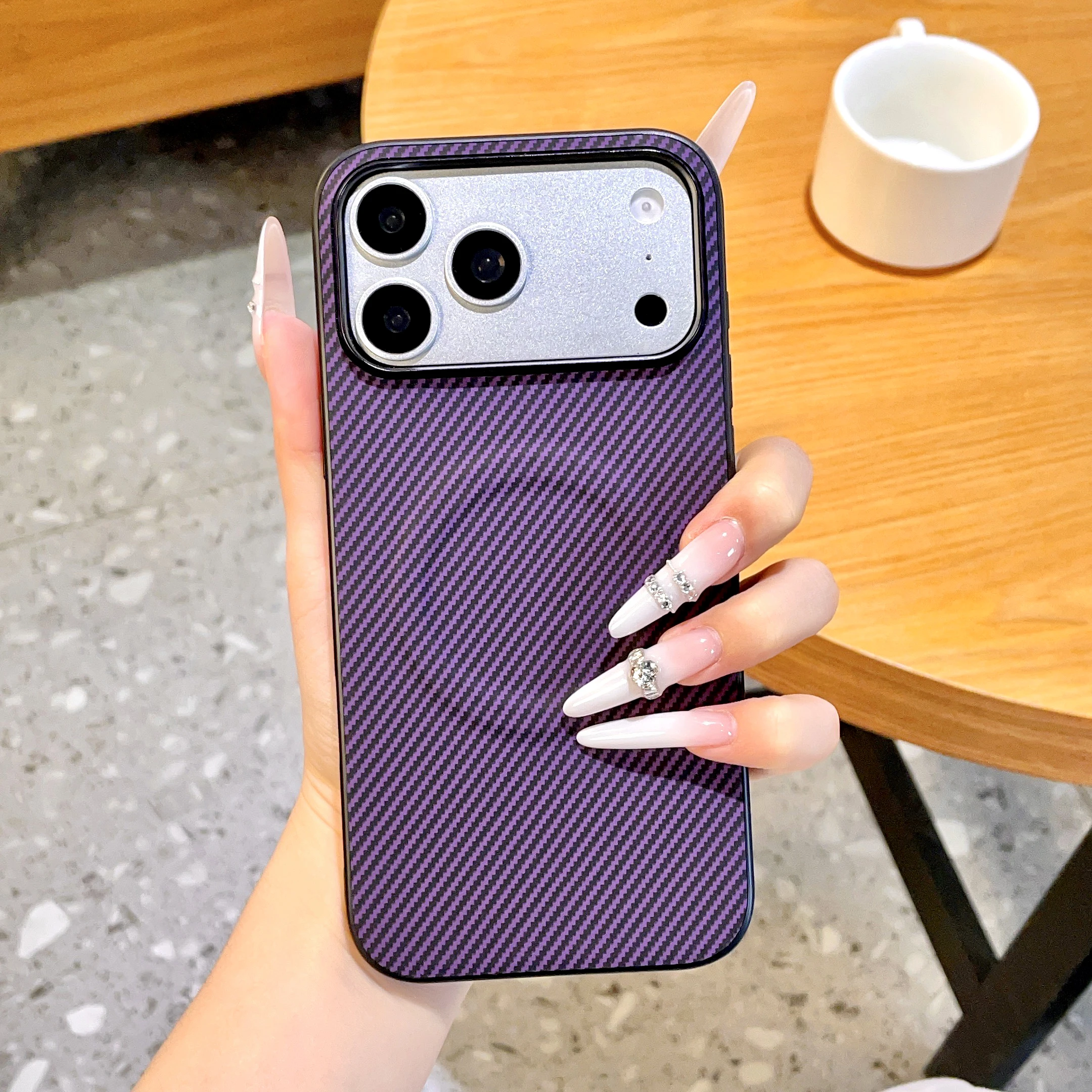 For iPhone 18 Pro Max 17 16 15 Pro 5G Case Ultra-Thin Carbon Fiber Pattern Magnetic Wireless Charging Shockproof Hard Back Cover