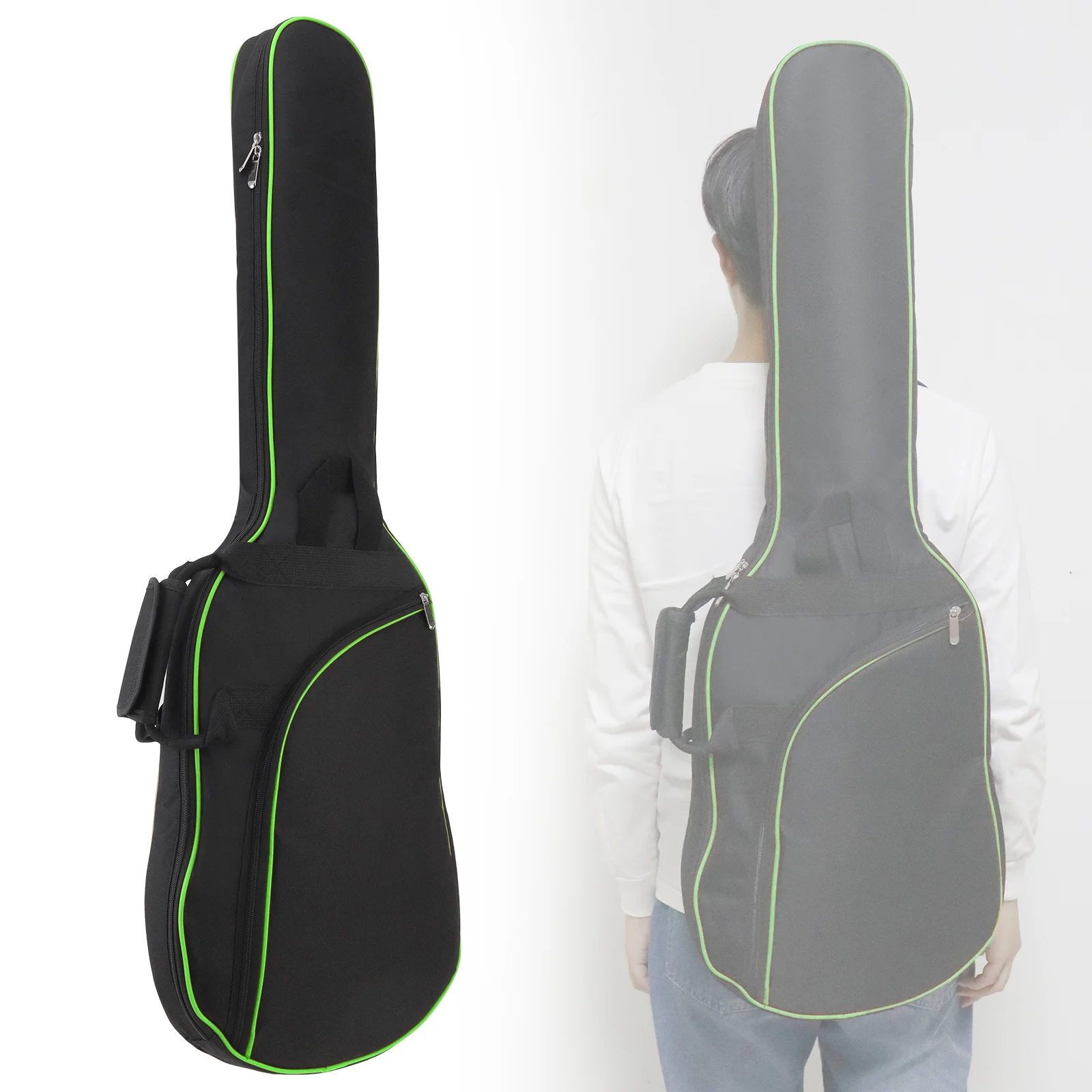 39-48 Zoll Oxford Stoff Pad 8-10mm Baumwolle Verdickung Doppel Riemen E-gitarre E-bass Fall, wasserdichte Abdeckung Rucksack – Detail 4