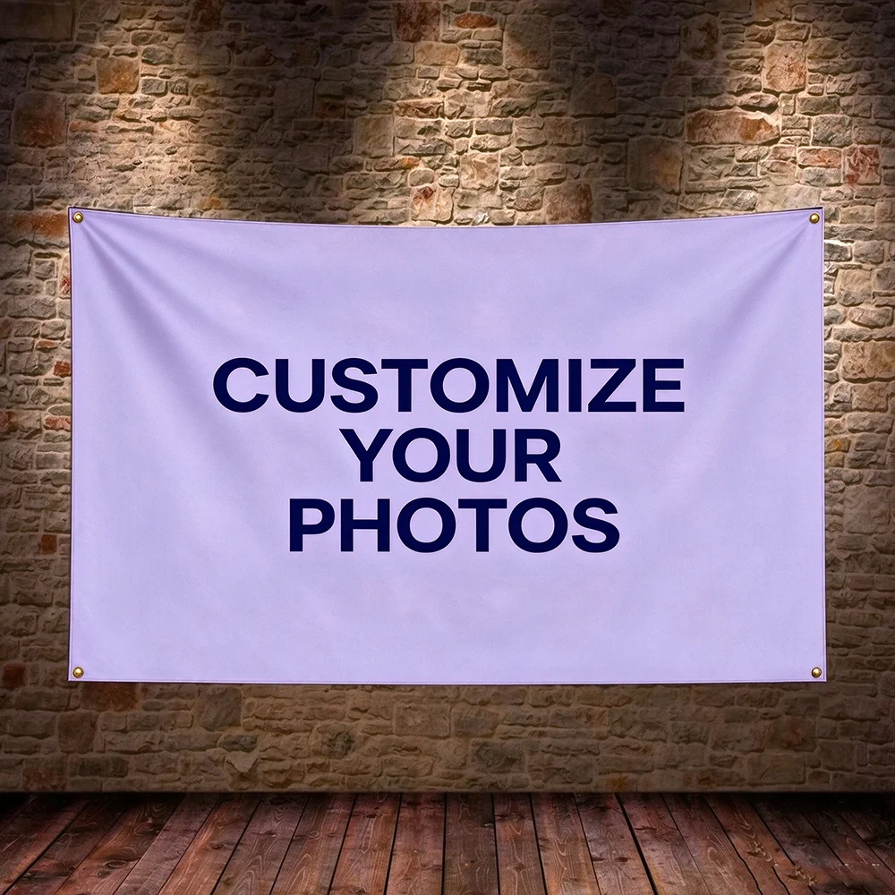 Custom Personal Flag 100D Polyester One Layer 100% Bleeding Digital Printing Double Stitched Banner