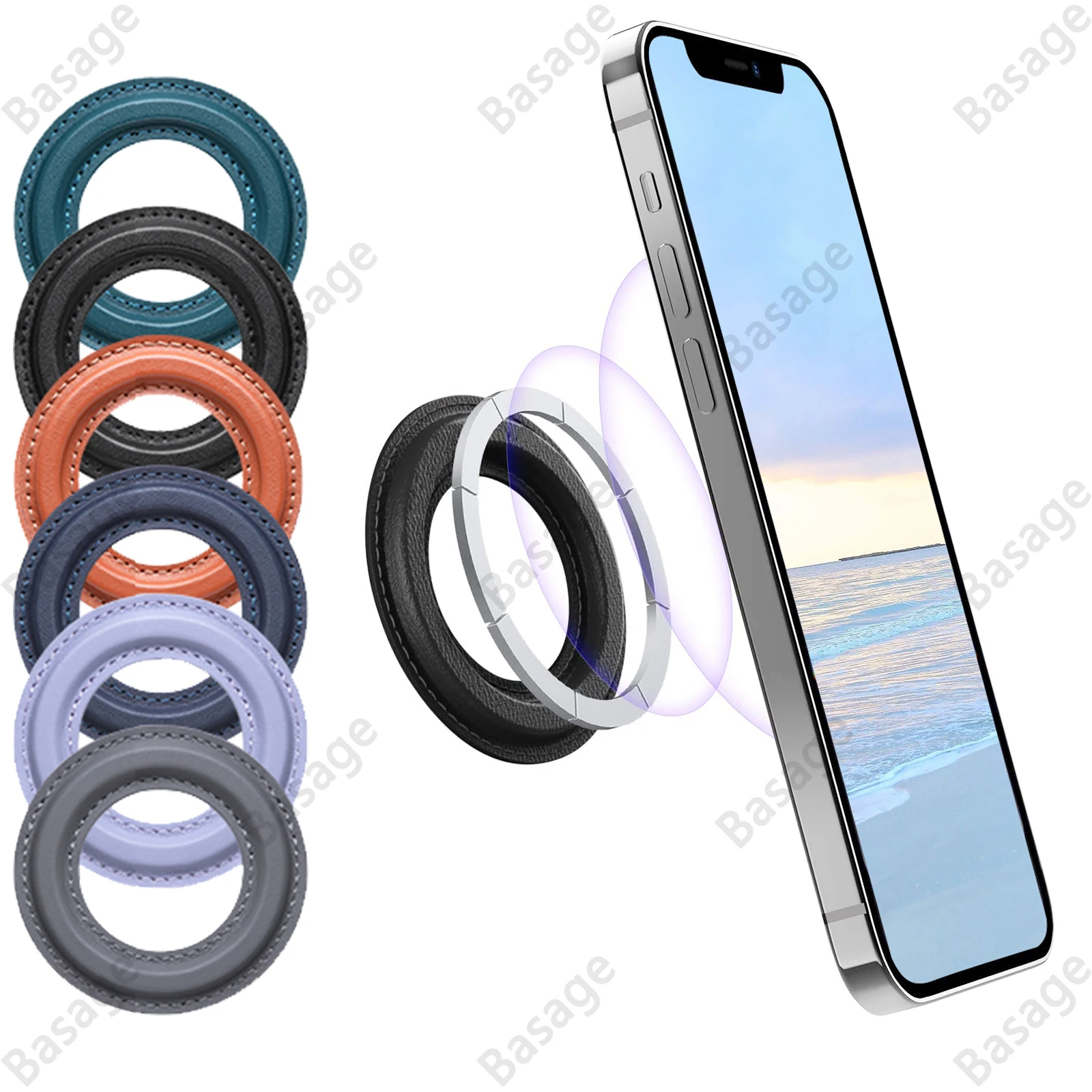 Magnetic Ring Holder For iPhone 14 13 12，Magnet Wall Mobile Phone Holder Magnetic For MagSafe，Car Phone Stand，Sticker Stand