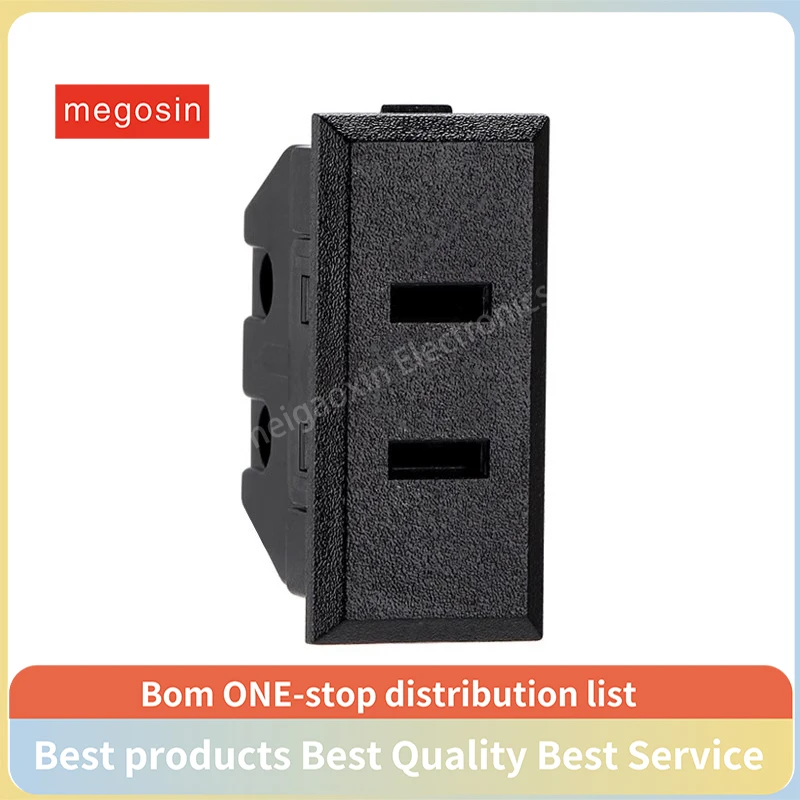 1pcs Card-type embedded two-socket with safety door national standard two-hole socket two-pole AC 2-core AC power socket module