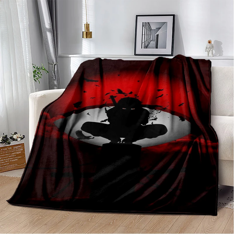 3D N-Naruto Cartoon Anime I-Itachi Flanelldecke, weiche, warme Decke für Schlafzimmer, Wohnzimmer, Bett, Reisen, Camping, Picknick, Kinder