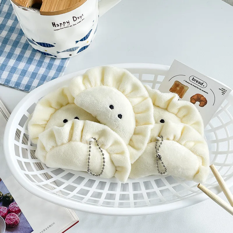 1Pc Cute Dumpling Plush Toys Mini Stuffed Toy Keychain Cartoon Delicious Chinese Dumpling Plush Doll Backpack Pendant Kids Gifts