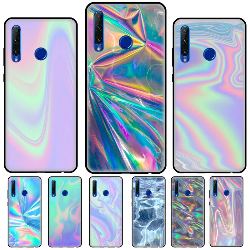 Rainbow Holographic Iridescence Phone Case For Honor Magic 5 4 Lite 50 70 90 8X 9X 10 Lite X6 X7 X8 X9 X8a X9a Back Cover