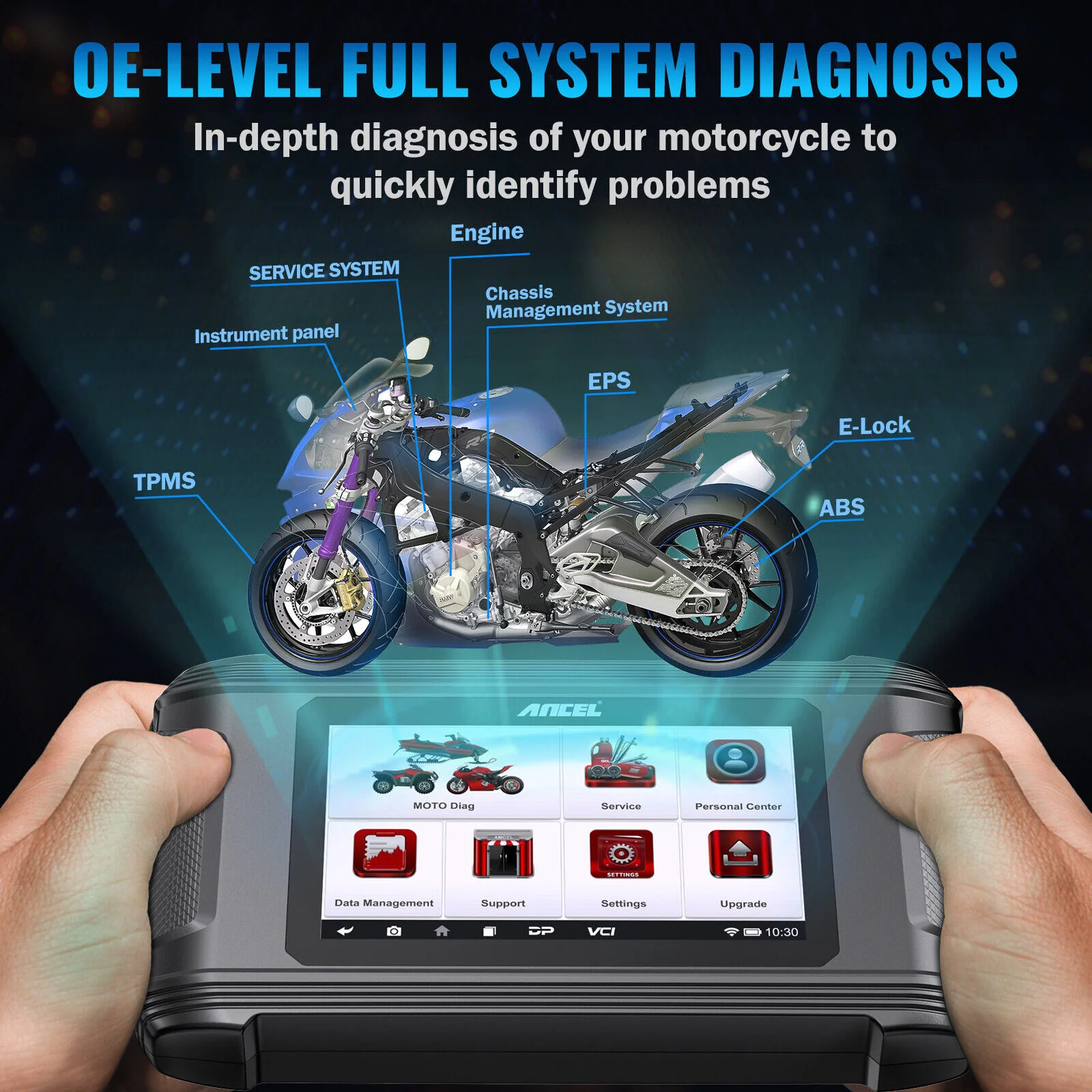 2024 ANCEL MT500 Motorcycle  All System Diagnostic Scan Tool OBD2 Scanner Tester for BMW HONDA YAMAHA TRIUMPH DUCATI KTM SUZUKI