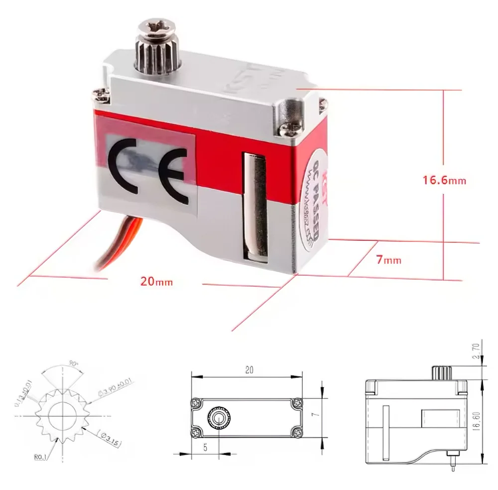 KST X06N V6.0 Micro Digital Metal Gear Servo Motor 1.8kg Torque High Voltage for High Performance Radio Control Glider
