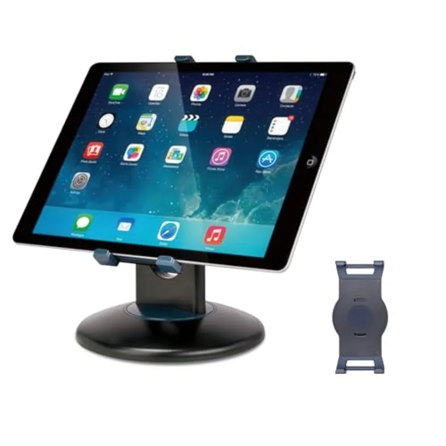 

Premium 360 Rotating Tablet Stand for Desk Adjustable Tablet Holder for 7.9 to 13 Devices Swivel Weighted Base Sturdy Black Met