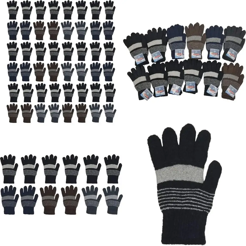 

Winter Warmth Bulk Pack Gloves with Brushed Interior for Men and Women, Assorted Stretchy Styles