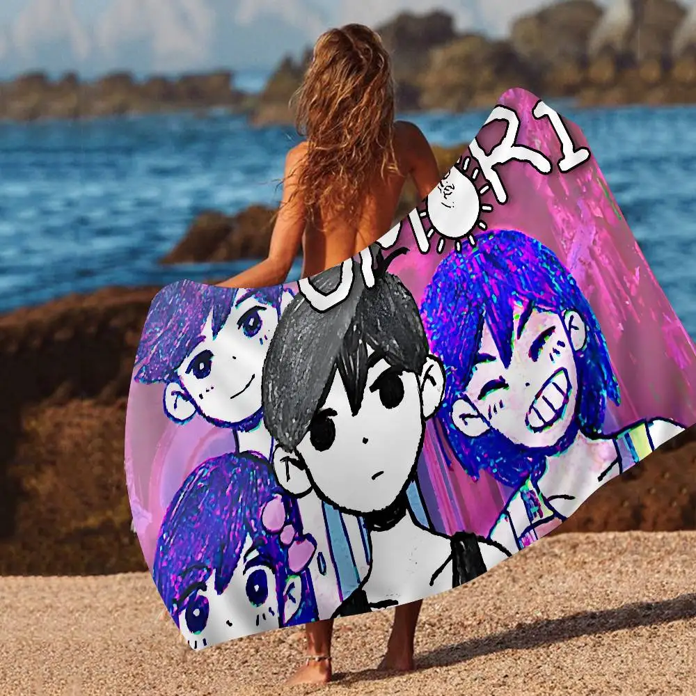Anime Omori Anime Beach Swimming Towel Soft Absorbent Washcloth Children's Gifts for Kids Travel Camping Gym