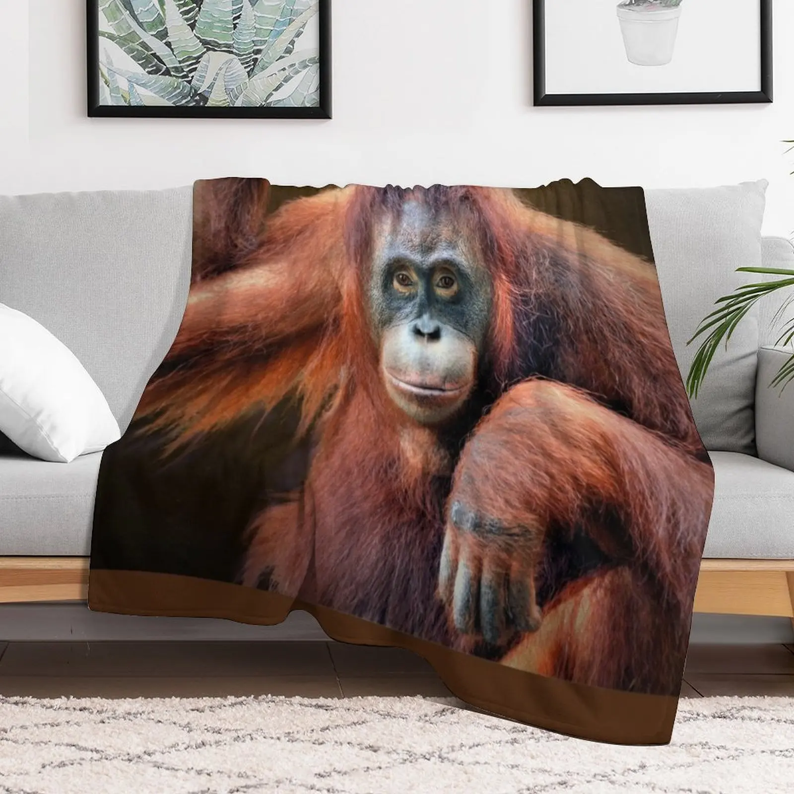 Orangutan Throw Blanket Giant Sofa Soft Plaid Baby Luxury Blankets