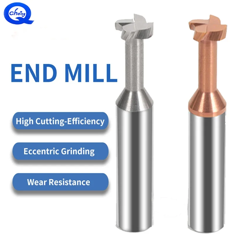 

T Slot Milling Cutter TiCN Coated Carbide HRC55 End Mill Alloy Tungsten Steel Slotting Router Bits CNC Tool For Steel Aluminum
