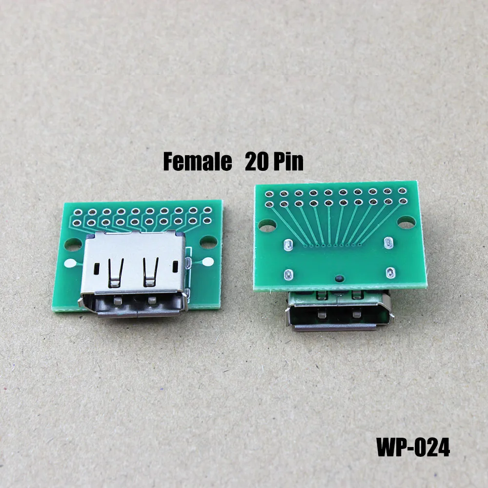 1pcs DisplayPort Female Test Board Big DP Tail Plug Test Stand 20P Interface Data Cable WP-024