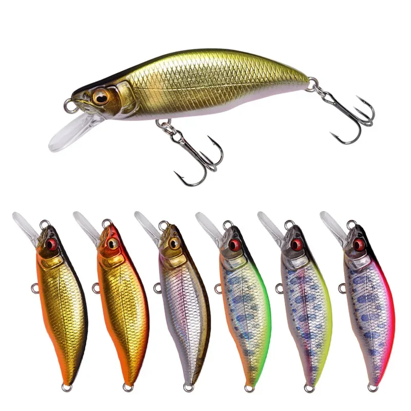 minnow fishing lure com 3d eyes isca de plastico rigido artificial wobbler crankbait pesca maritima bass tackle 51 mm 4g 10 pcs 01