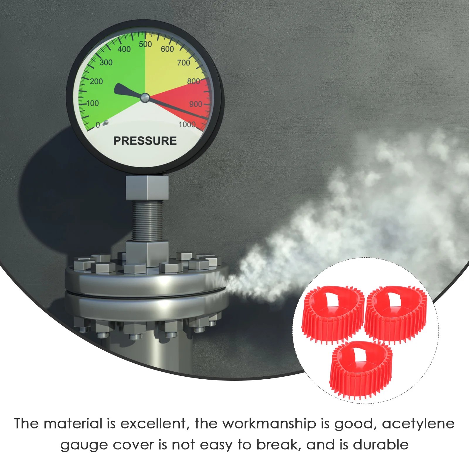 

3pcs Pressure Gauge Cover Silicone Protector For Oxygen Acetylene Propane Tank Durable Gauge Boots Sleeve Instrument Protection