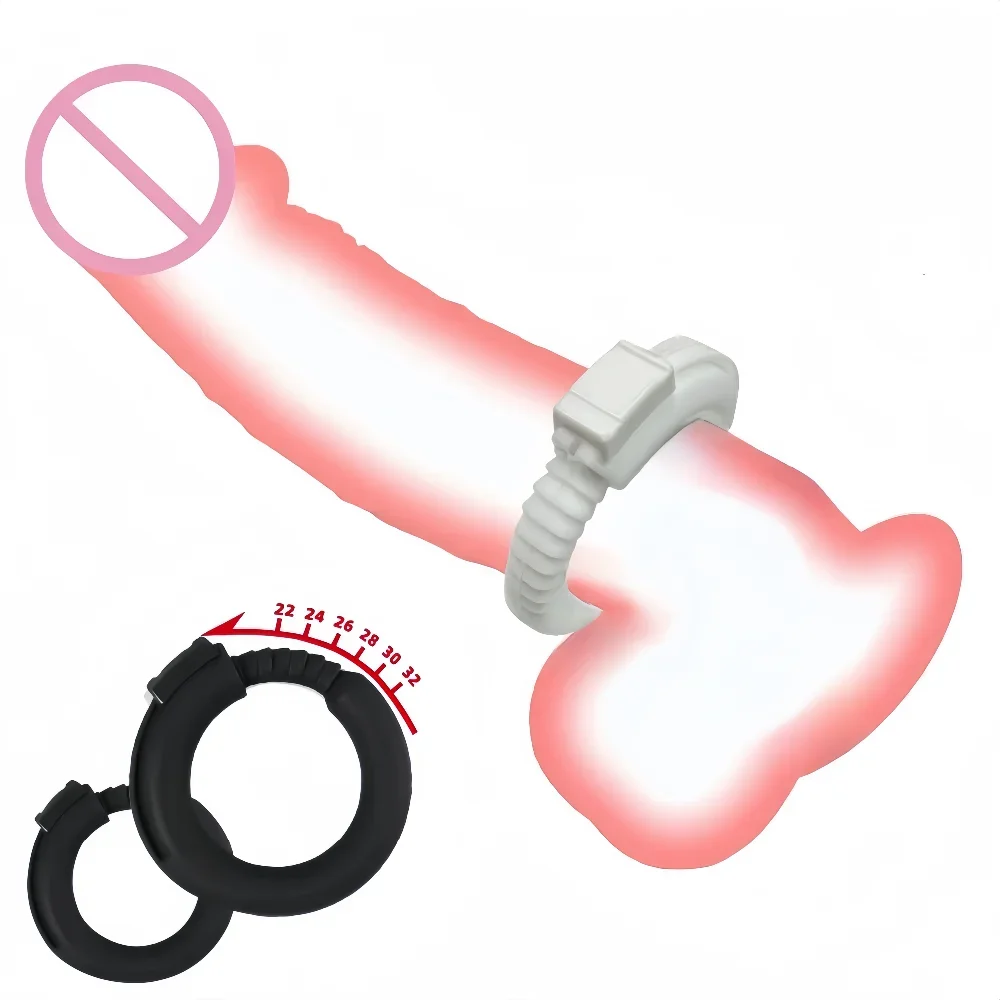 Penis Erection Ring Penis Circumcision Corrector Delayed Ejaculation Locking Cock Ring Adjustable Silicone Adult Products - view 2