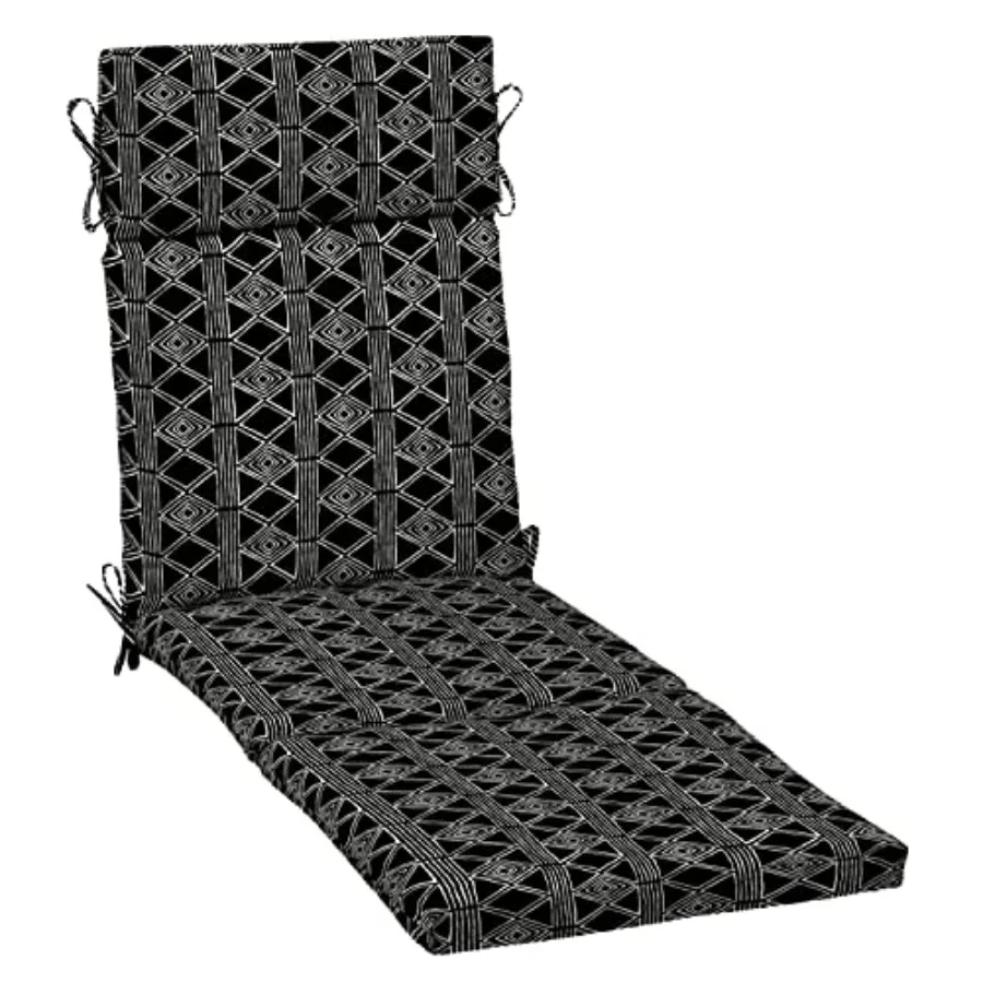 

Подушка для шезлонга ARDEN Outdoor, 21 x 72 дюйма, черная, с глобальным полосатым узором, всепогодная, водонепроницаемая, устойчивая к выцветанию, для уличных шезлонгов
