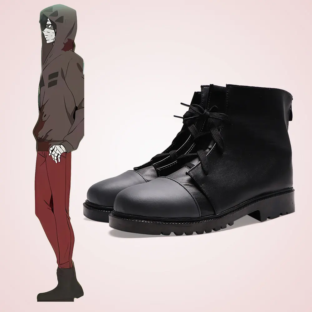 Anime Angels of Death Isaac Foster Cosplay Shoes Black Short PU Leather Boots For Halloween Carnival