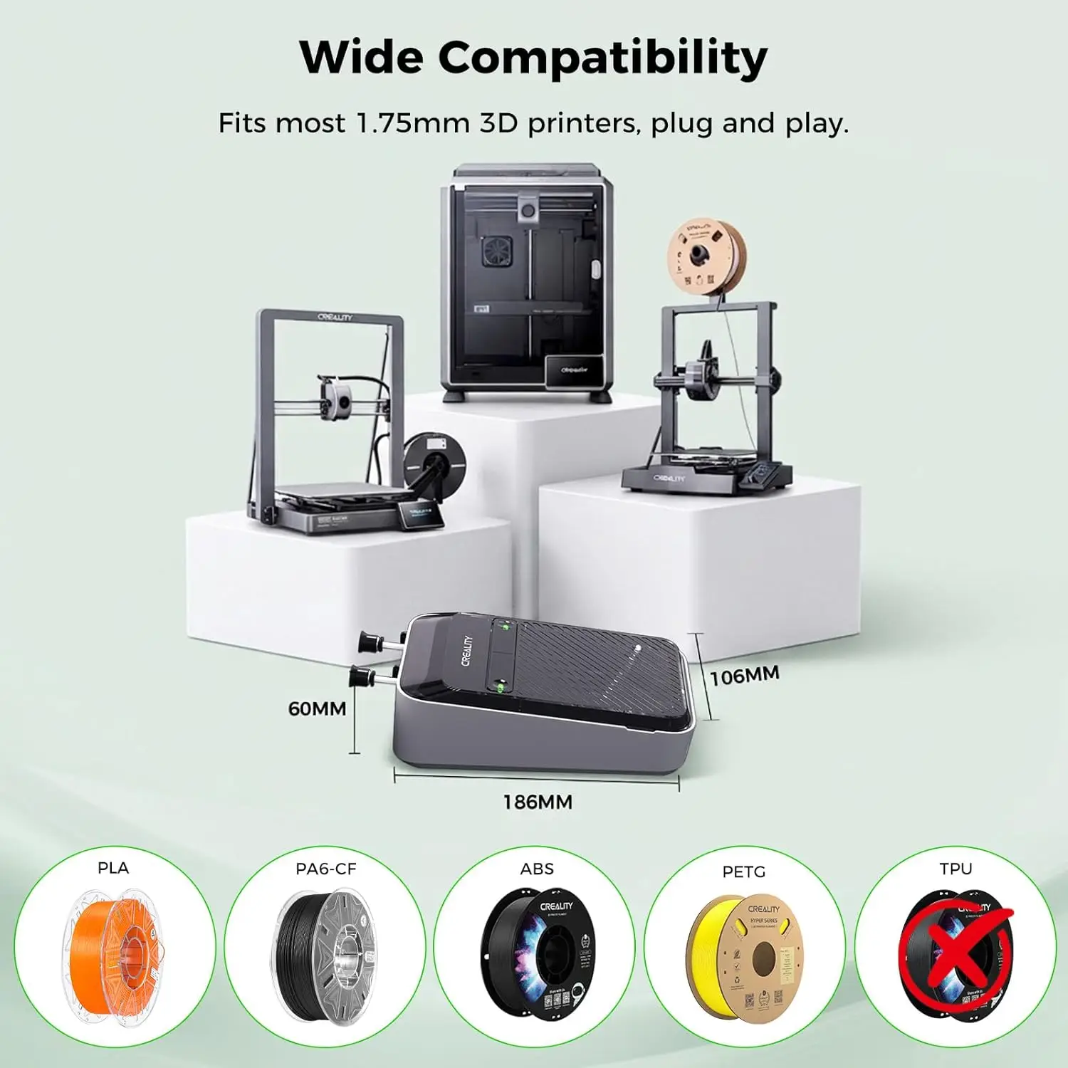 Creality Automated Filament Feeder Intelligent Sensing Auto Refill High Torque Extruder with Most FDM 3D Printers