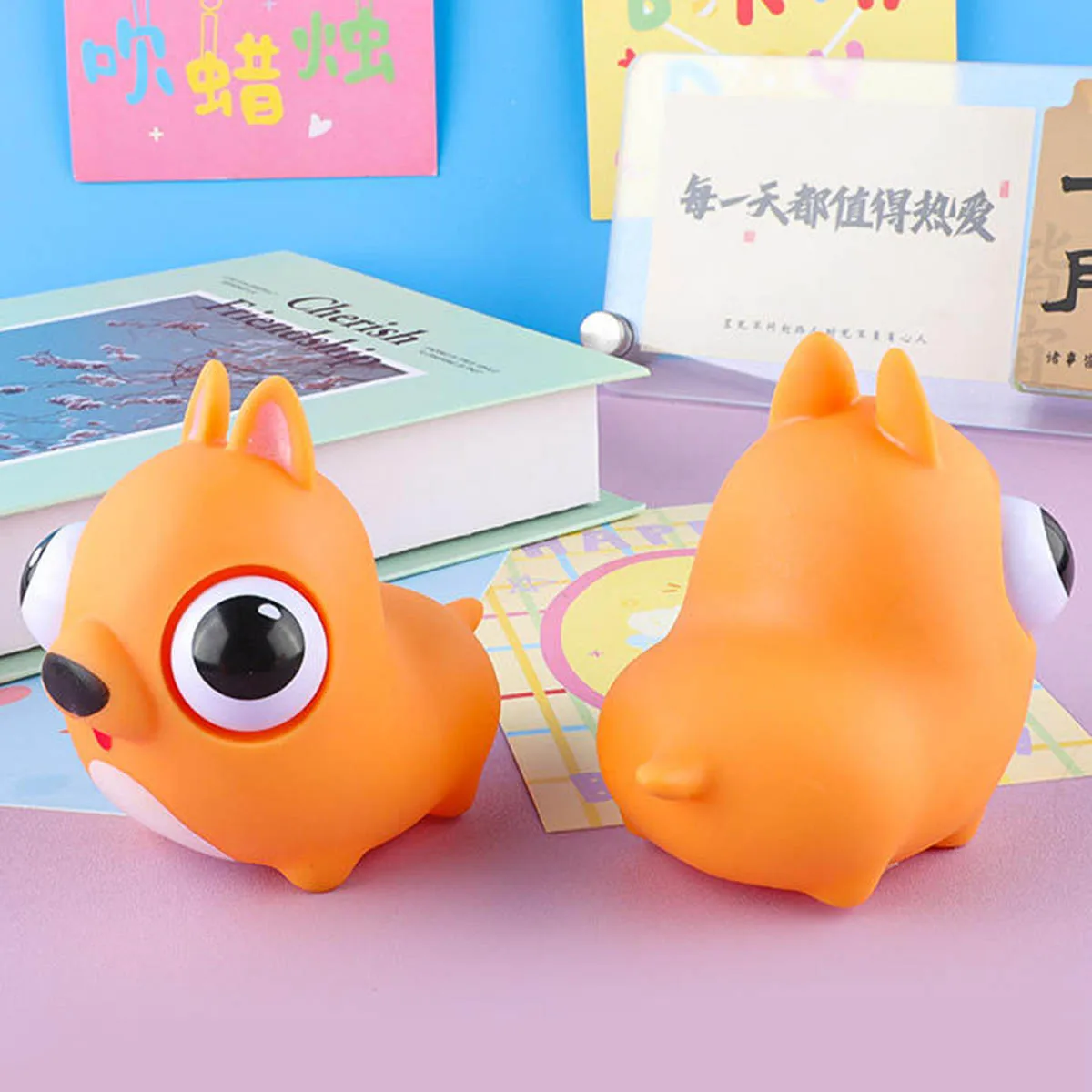Cartoon Puppy Pinch Sensory Toys Funny Eyeball Burst Squeeze Toy Cute Pet Puppy For Kids Decompression Fidget Creative Gift