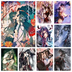 Mo Dao Zu Shi Chinese Anime 5d Diamond Painting Art Chen Qing Ling Wei Wu Xian Lan Zhan Cartoon Cross Stitch Mosaic Home Decor