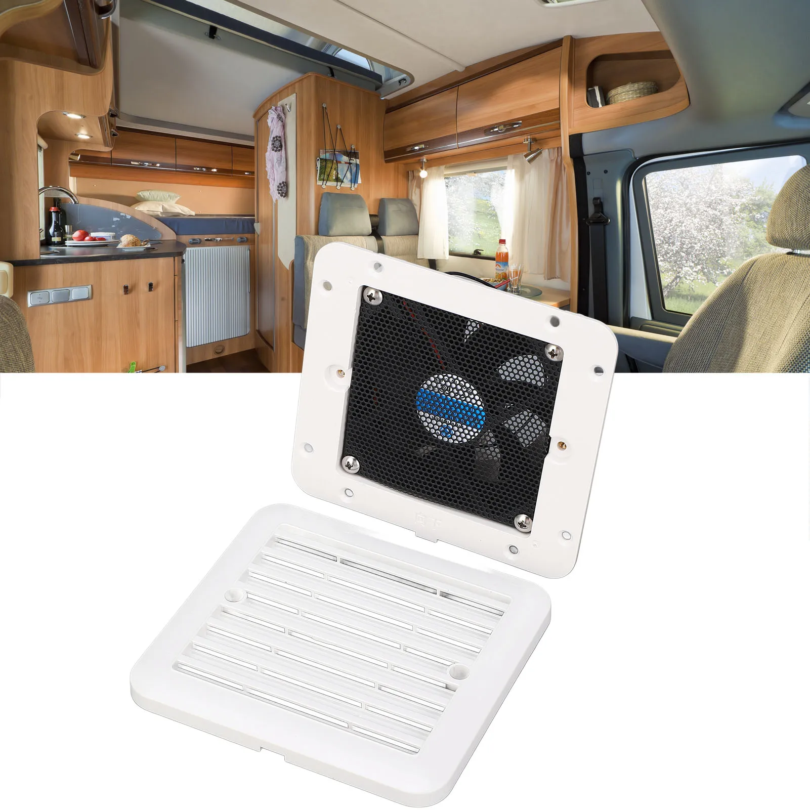 

Боковой вентилятор для автодома Вентилятор для выхода воздуха Встроенная установка Эффективная циркуляция воздуха Вентиляционный вентилятор для автодома Вентиляционный вентилятор DC12V