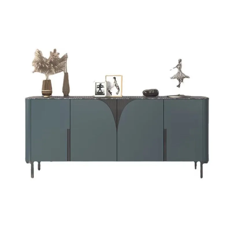 Living room home decoration cabinet Slate modern Italian door cabinet Painted stainless steel dining side cabinet
