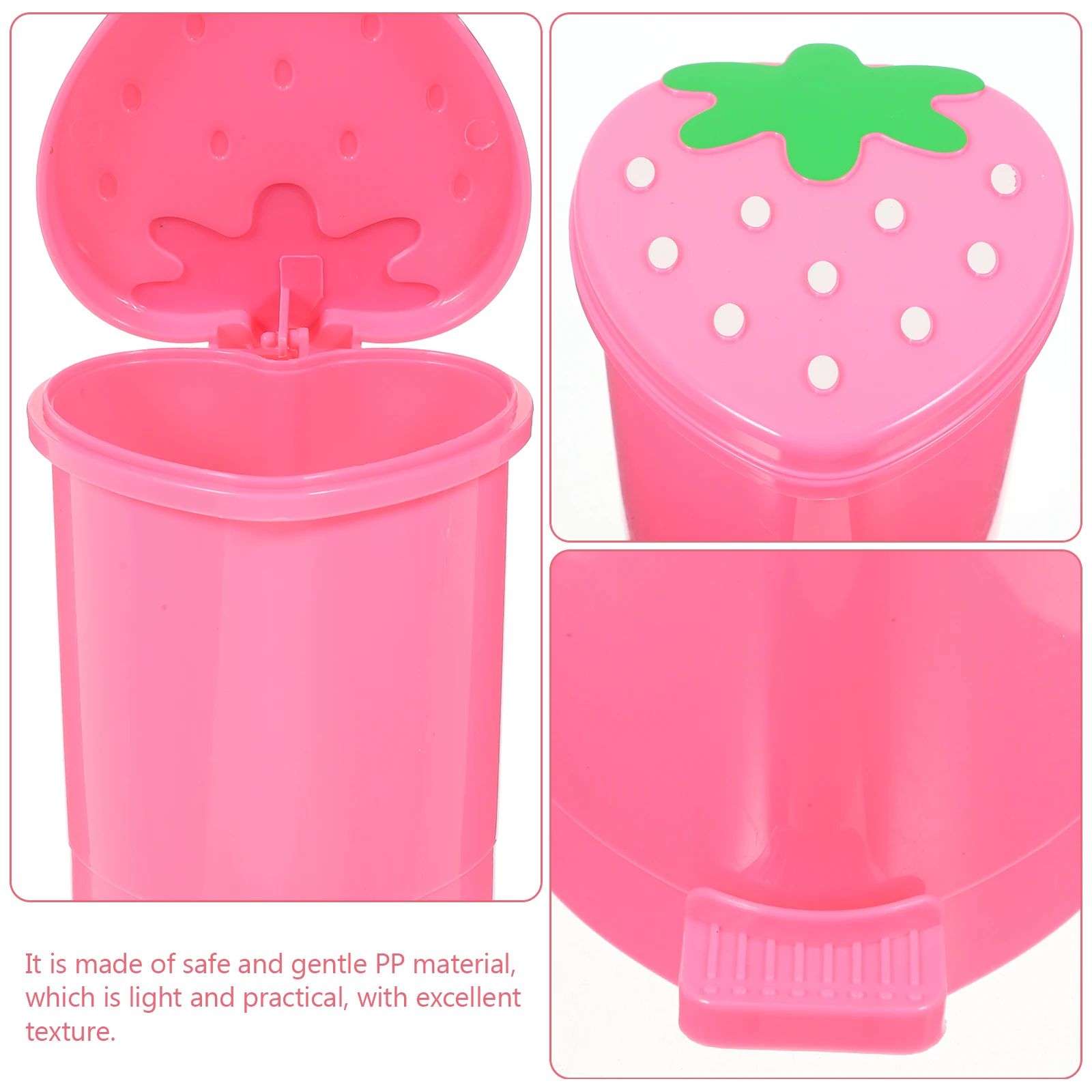 Adorable Strawberry Trash Bin Desktop Storage Bin Mini Desktop Garbage Storage Can Wastepaper Tissues box multiuse Home decorate