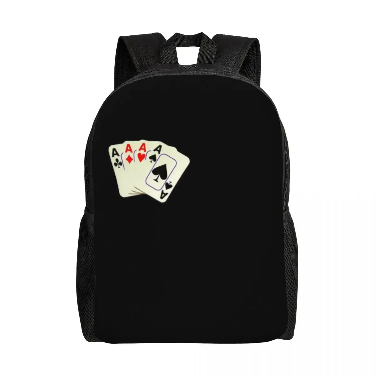 Ransel Ace Of Cards kustom tas buku dasar Pria Wanita untuk mode sekolah kuliah tas permainan kartu Poker