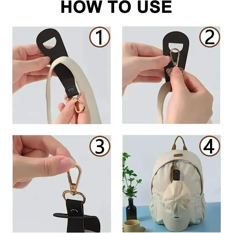 Solid Color Hat Storage Clip Outdoor Mountaineering Gloves Anti-lost Leather Buckle To Play Sunshade Silk Scarf Hanging Buckle image 5