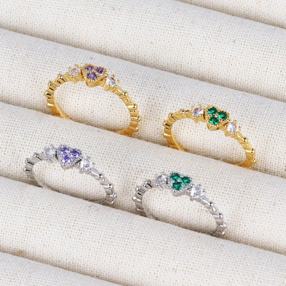 Dazzling Small Cubic Zirconia Rings For Women Gold Color Minimalist Thin Band Temperament Finger-ring Statement Jewelry
