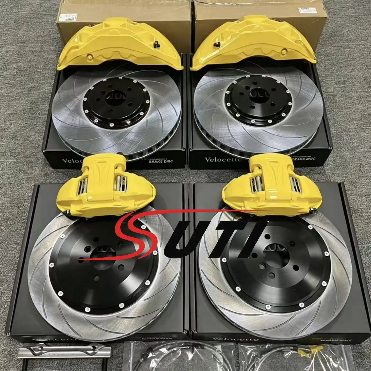 Performance 10 Piston Racing Electro-Mechanical Big Brake Caliper Kit for A4 A6 A7 3 CR-V CT5 Upgrade